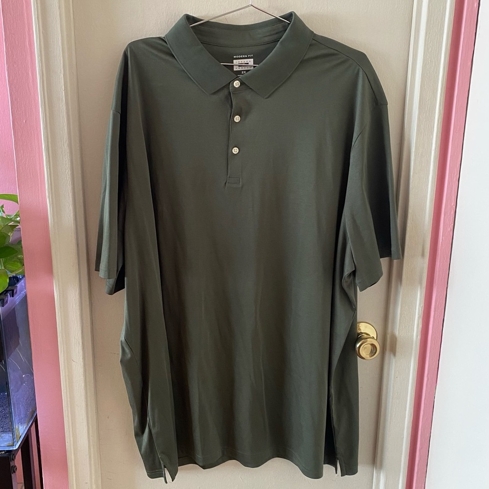 Joseph Abboud Men’s Olive Green Polo Golf Short Sleeve Shirt